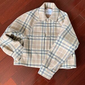 Danish Designer Samsoe Samsoe Oversized Wool Jacket Beige Grey L Mint